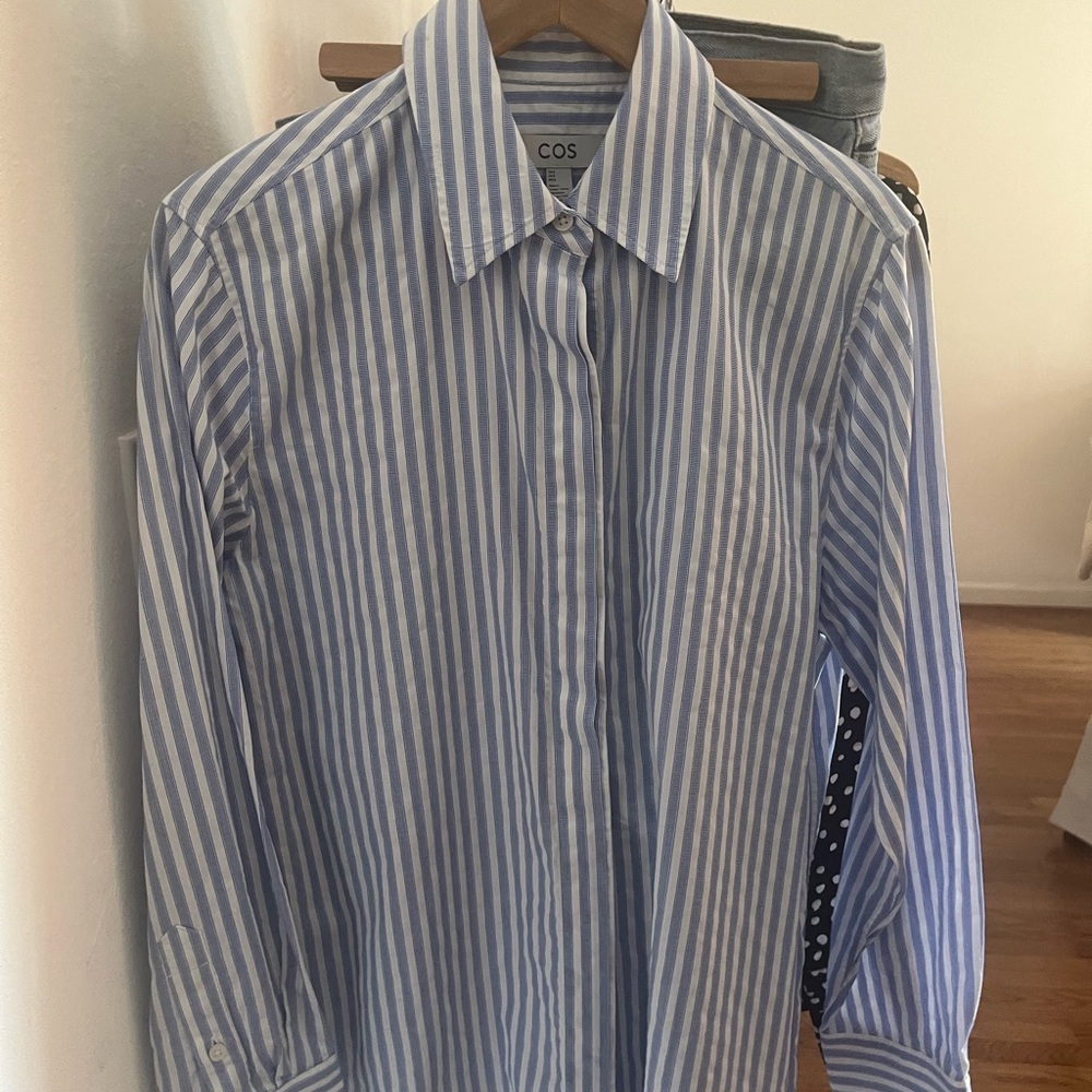 COS Blue Striped button down